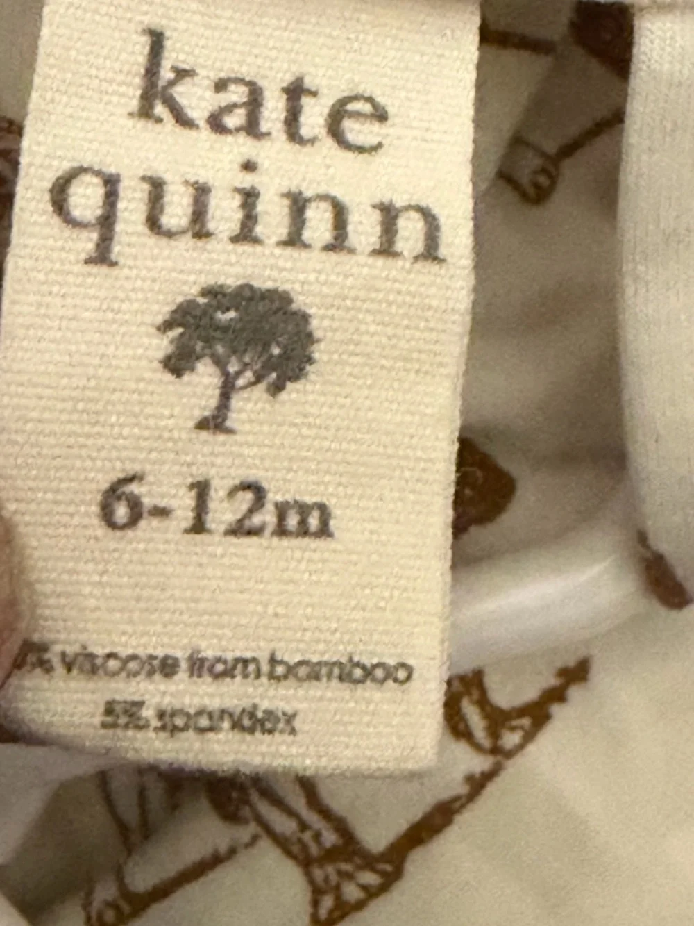 kate quinn Cream Romper with Brown Elephant Print